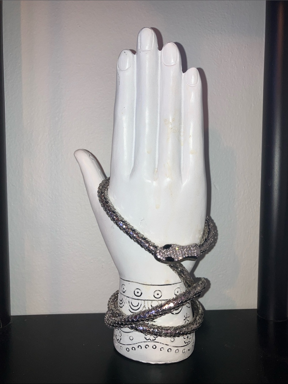 3/$50 Snake Magnetic Adjustable Necklace in Silver Tone with Rhinestones